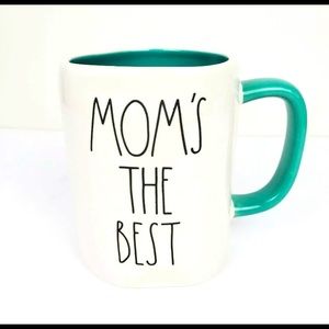 Rae Dunn- MOM’S THE BEST- White/TEAL- Mother’s Day